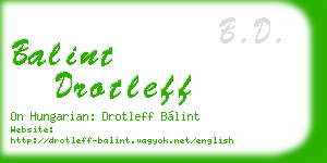 balint drotleff business card